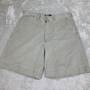 VTG Polo Ralph Lauren Men's Classic Fit Flat Front Chino Shorts Grey • Size 35‎